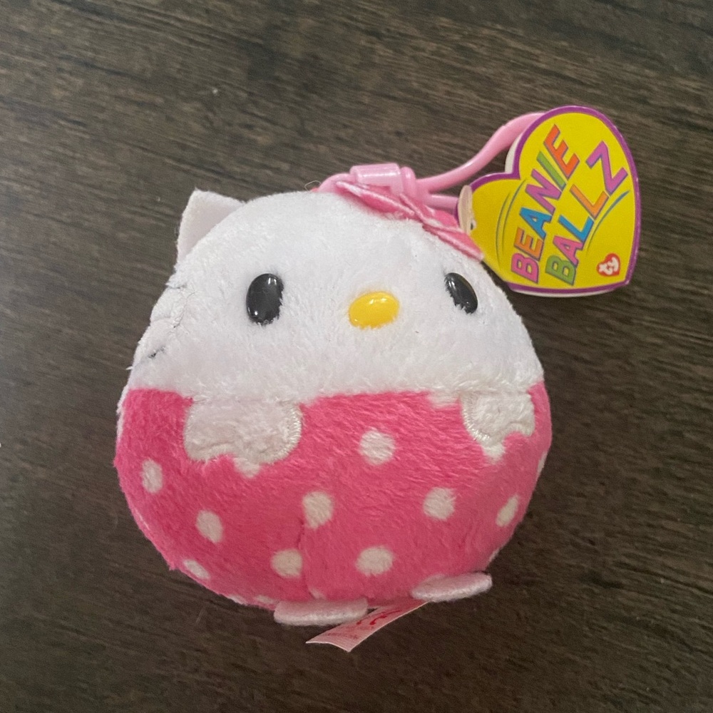 Hello Kitty TY Beanie Ballz clip on keychain bag charm